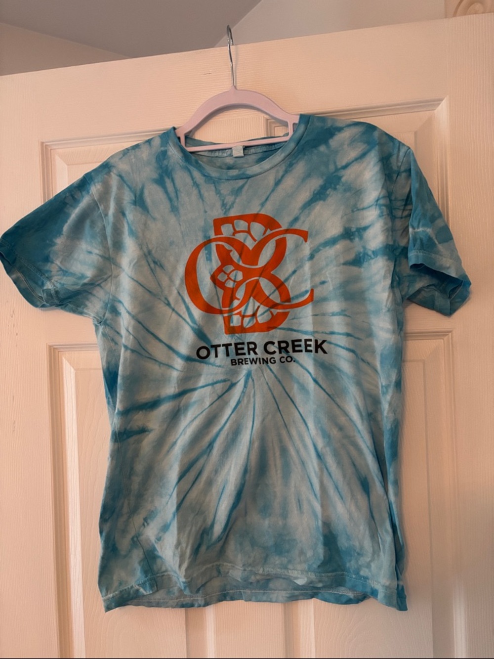 Vintage Next Level Apparel Blue Tie-Dye Otter Creek Brewing Co. Tee